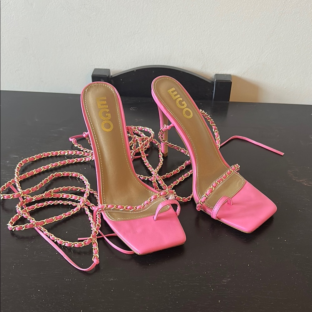 EGO Pink Heels with Modern Silhouette
